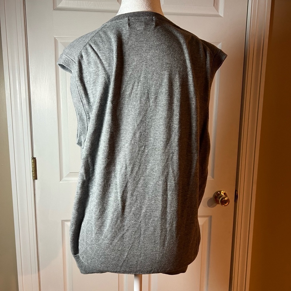 BROOKS BROTHERS Men's Supima Cotton Sweater Vest V-Neck Layering Soft Gray L - Picture 4 of 6